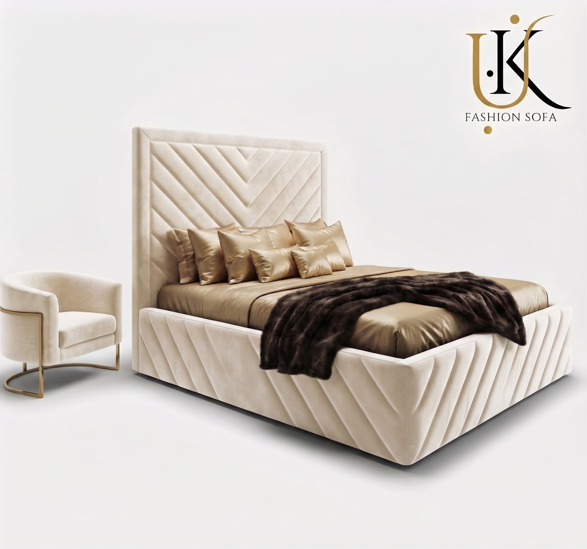 Luciano luxury upholstered bed frame