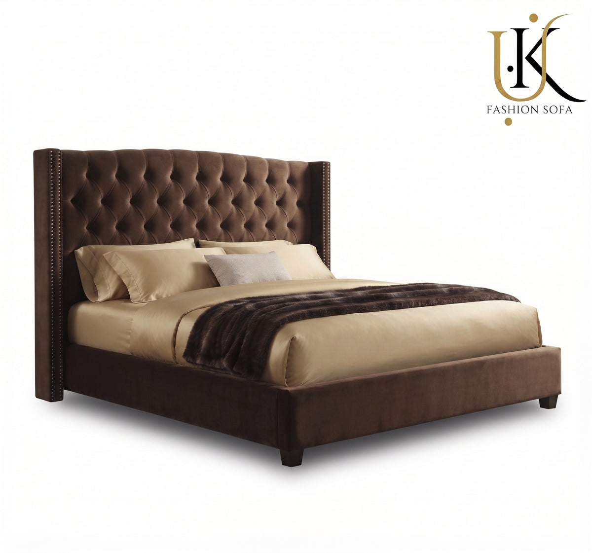 Dover luxury upholstered bed in premium fabric