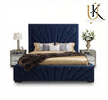 Starlight tall full wall upholstered headboard bed