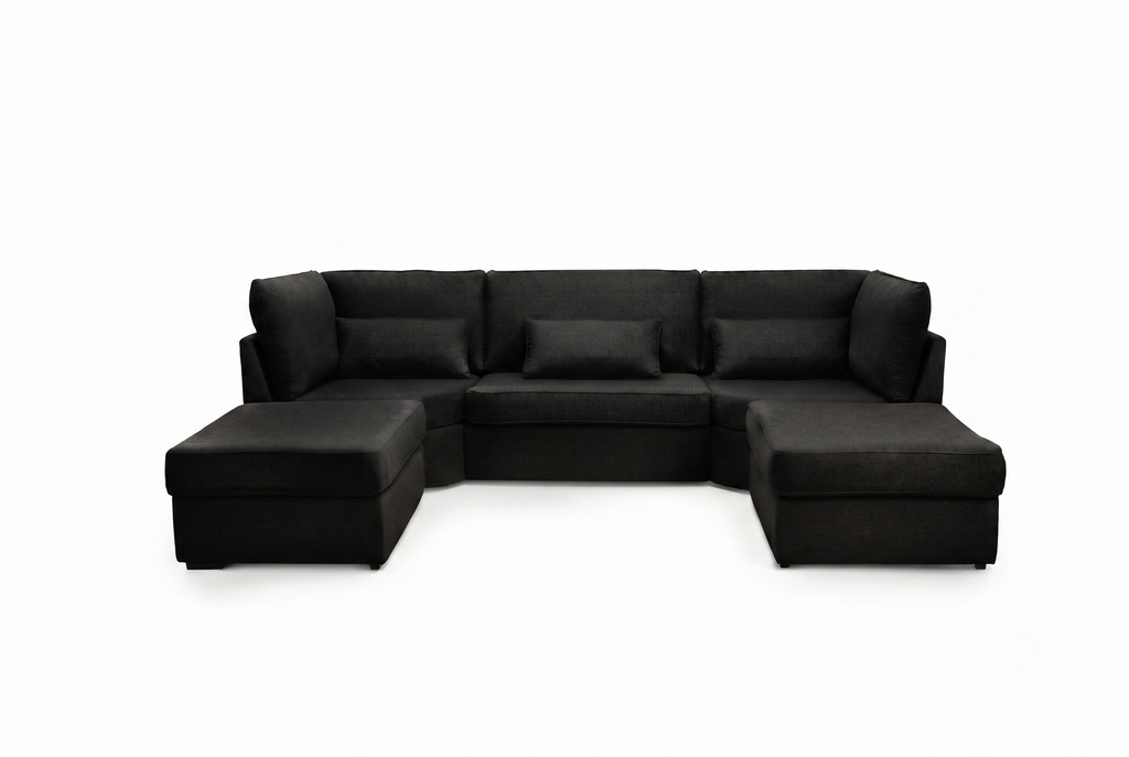 Luxury U Shape High Back Fabric Cushion Sofa – Available in Multiple Colours