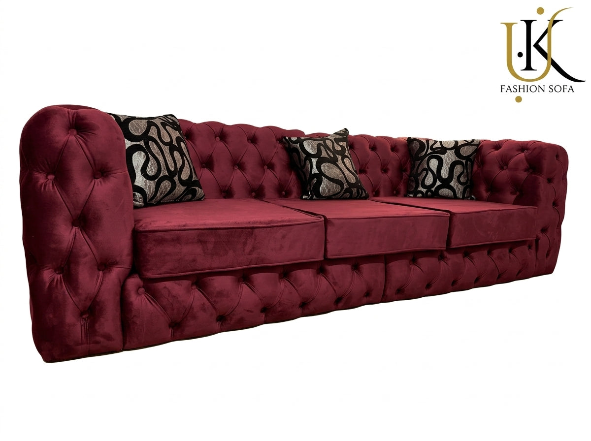 Luxury Chesterfield Sofa – Deep Button Tufted Upholstery