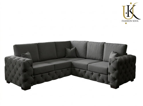 Ashton Chesterfield Corner Fabric Sofa Set