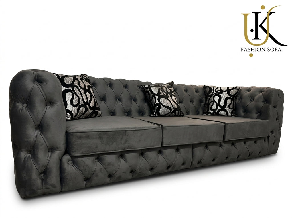 Luxury Chesterfield Sofa – Deep Button Tufted Upholstery
