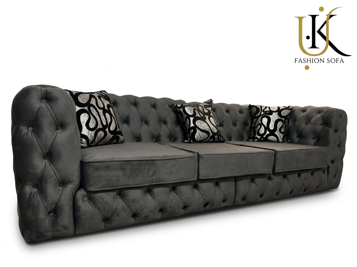 Luxury Chesterfield Sofa – Deep Button Tufted Upholstery