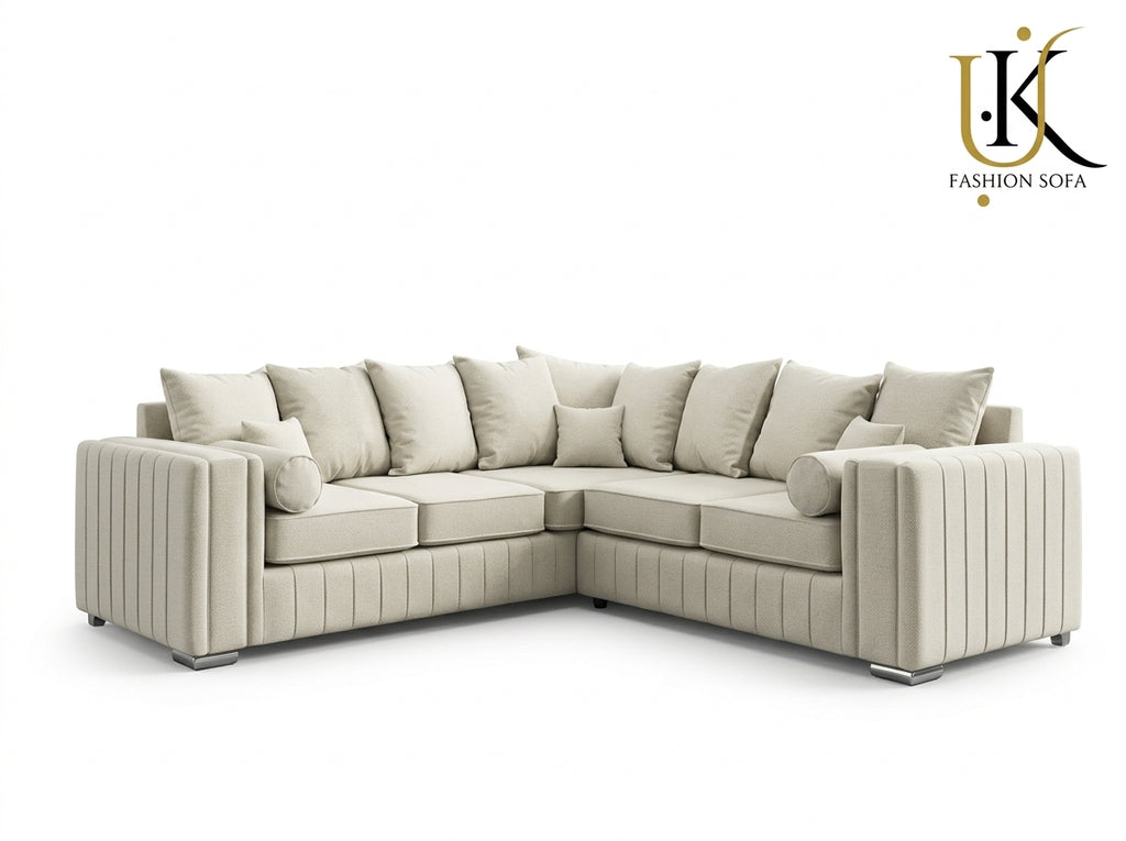 Lilly Velvet Corner Sofa – Luxury U-Shape Design with Deep Cushions