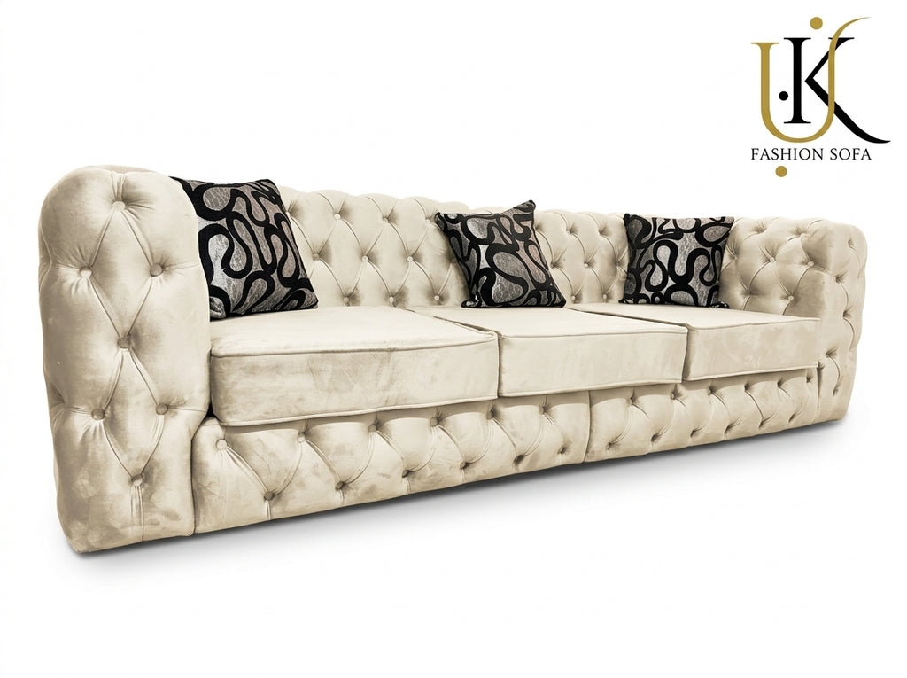 Luxury Chesterfield Sofa – Deep Button Tufted Upholstery