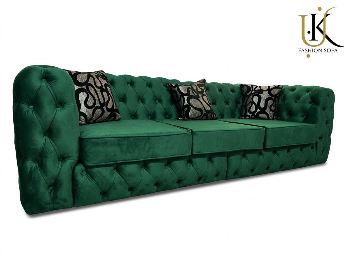 Luxury Chesterfield Sofa – Deep Button Tufted Upholstery