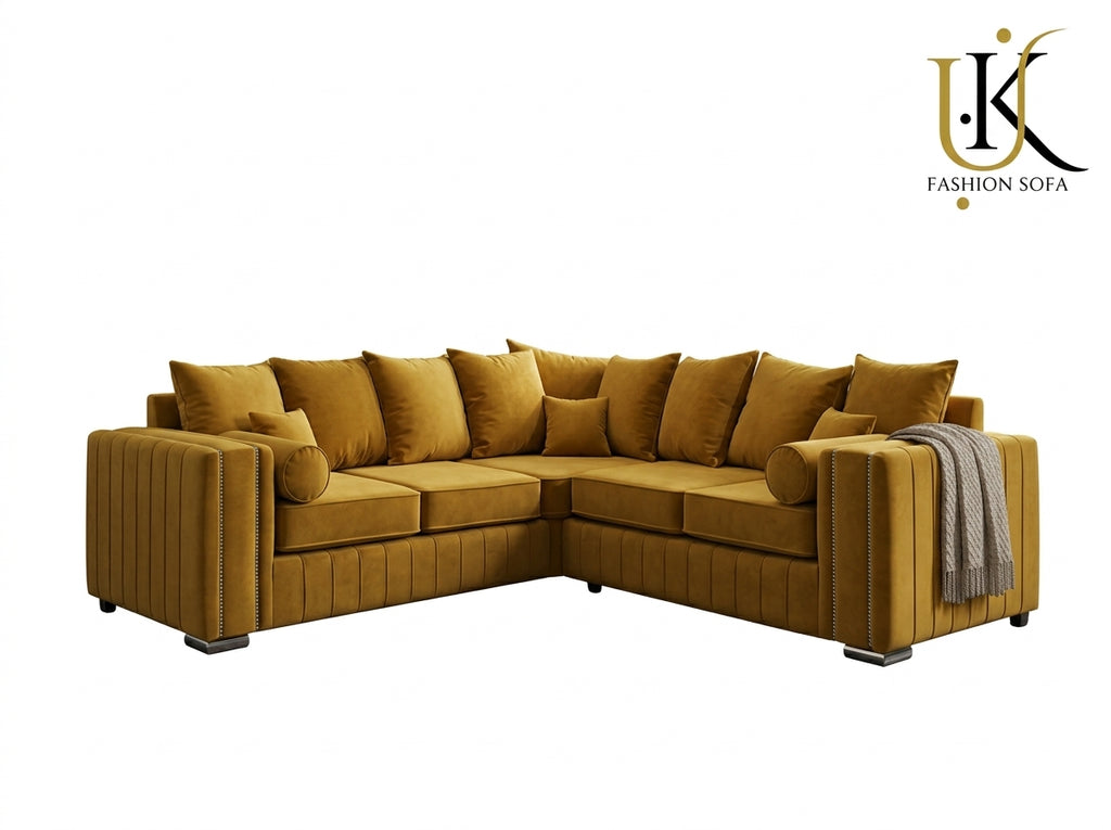 Lily Luxury U-Shape Sofa Set – Modern Deep Seating Sectional Couch with Cushions