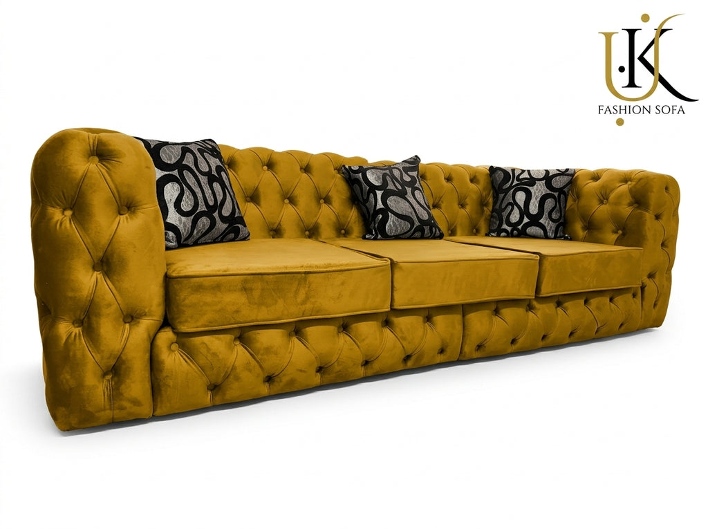 Luxury Chesterfield Sofa – Deep Button Tufted Upholstery