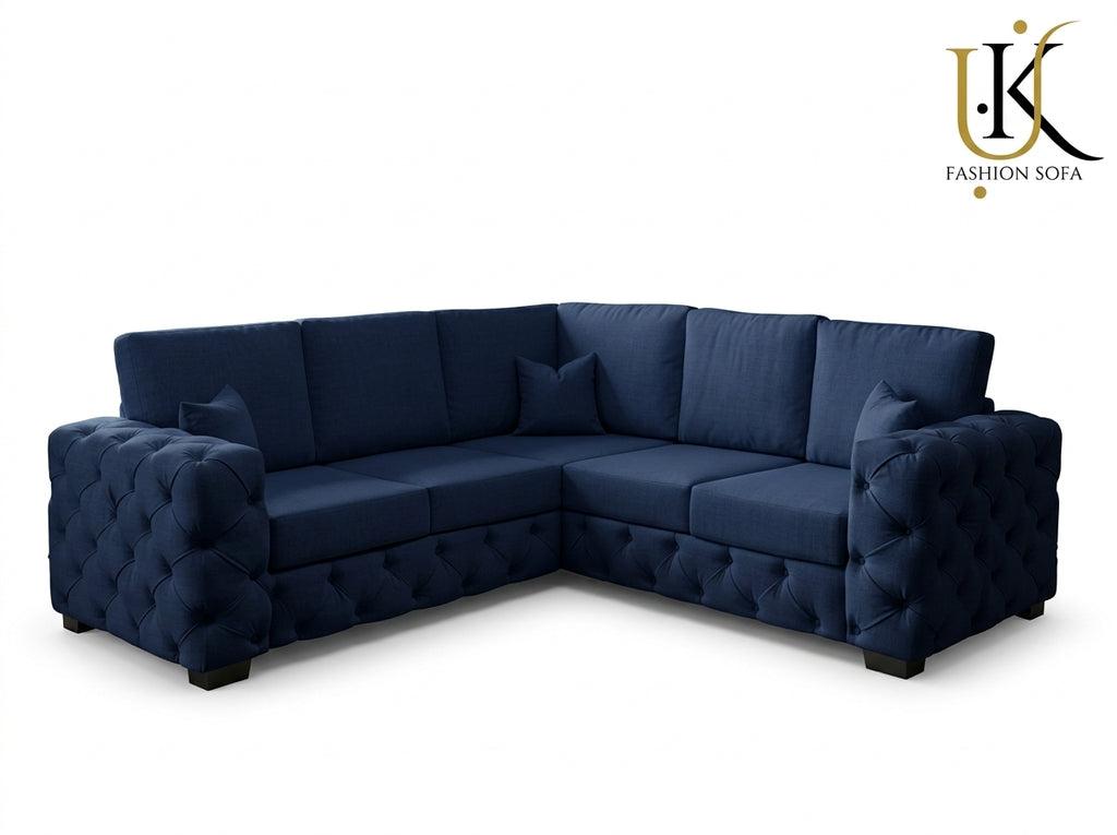 Ashton Chesterfield Corner Fabric Sofa Set