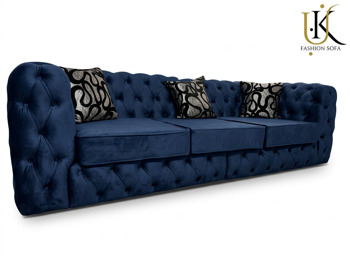 Luxury Chesterfield Sofa – Deep Button Tufted Upholstery