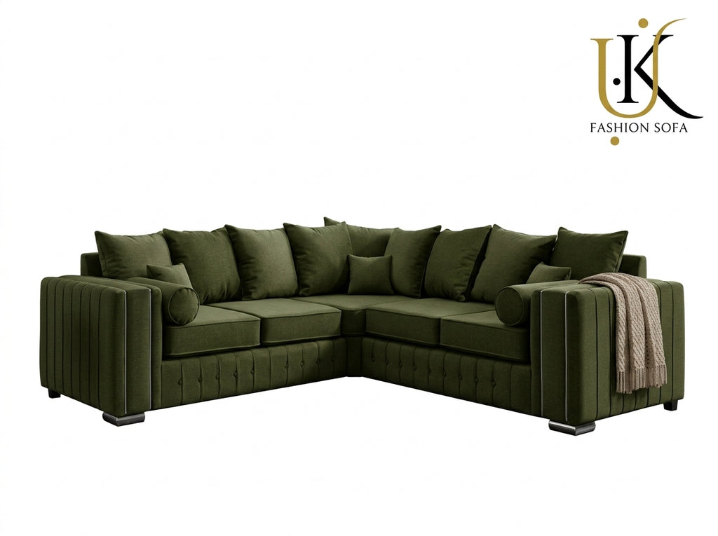 Lily Luxury U-Shape Sofa Set – Modern Deep Seating Sectional Couch with Cushions