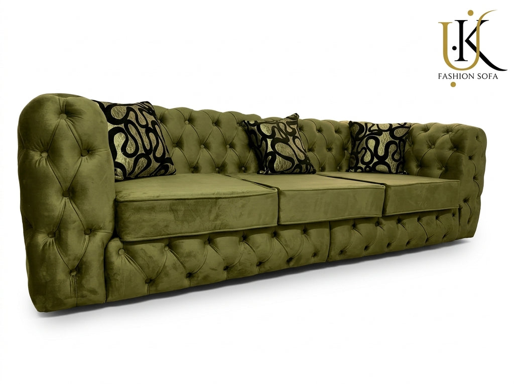 Luxury Chesterfield Sofa – Deep Button Tufted Upholstery