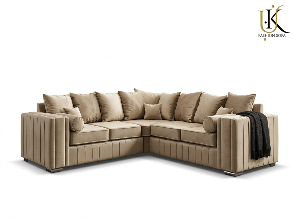 Lily Luxury U-Shape Sofa Set – Modern Deep Seating Sectional Couch with Cushions