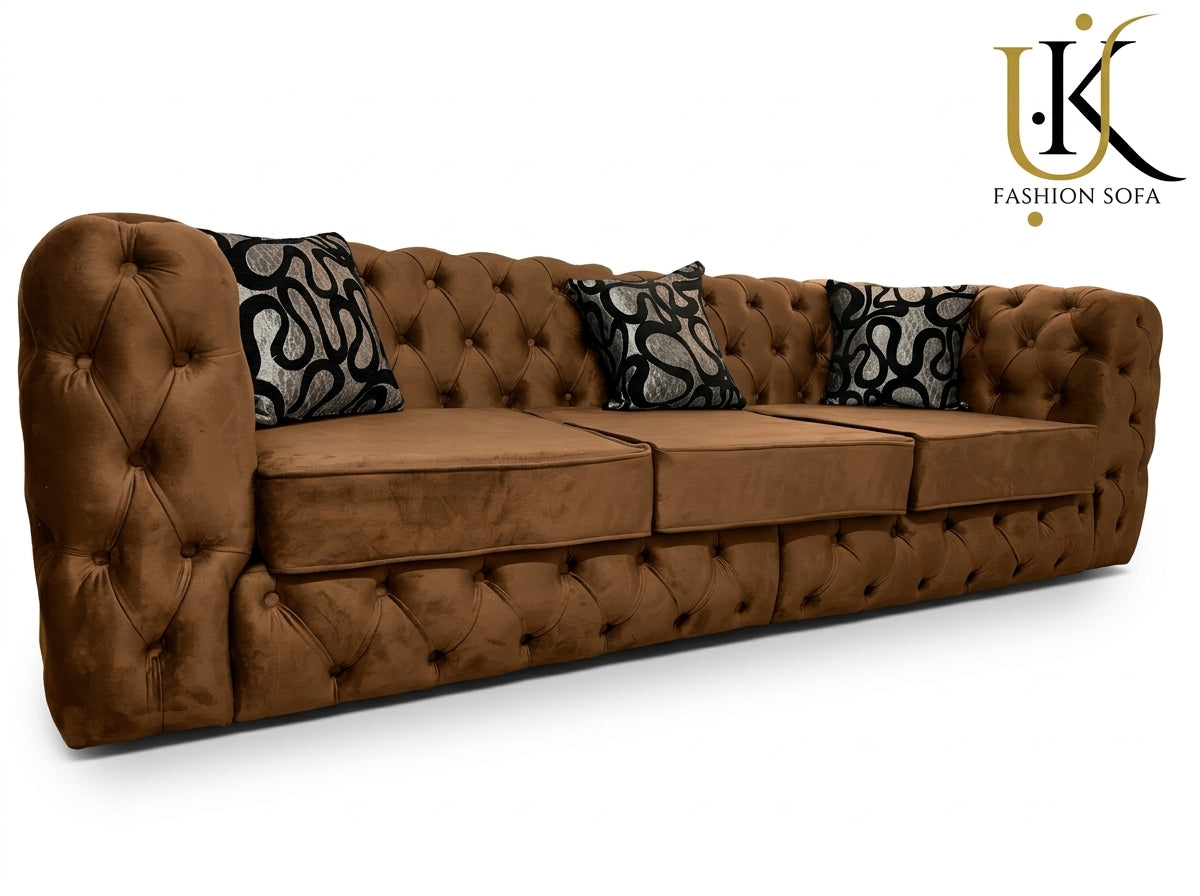 Luxury Chesterfield Sofa – Deep Button Tufted Upholstery